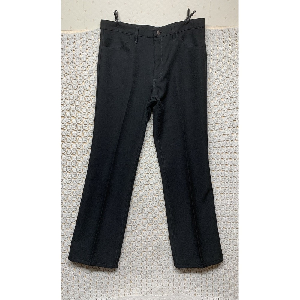 Wrangler Wrancher Dress Pants Men 36x31 Black Boot Western Slack Wrinkle Resist